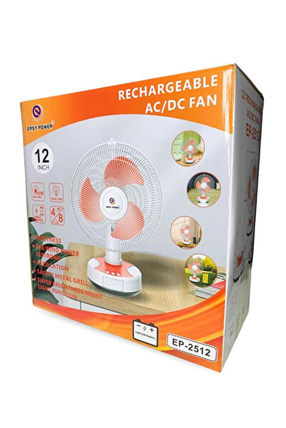 Easy power Easy Power 12-inch Rechargeable Solar Powered Table Fan
