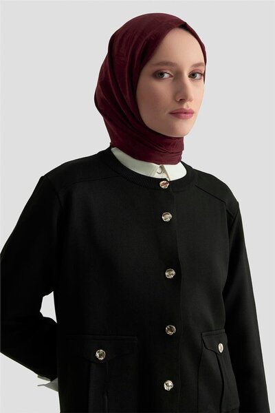 Armine Hırka Etek Triko Takım 25KTD6120 Siyah