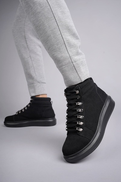 Zapatos SLW206 Ottawa Bağcıklı Süet Erkek Günlük Spor Bot ST - Siyah