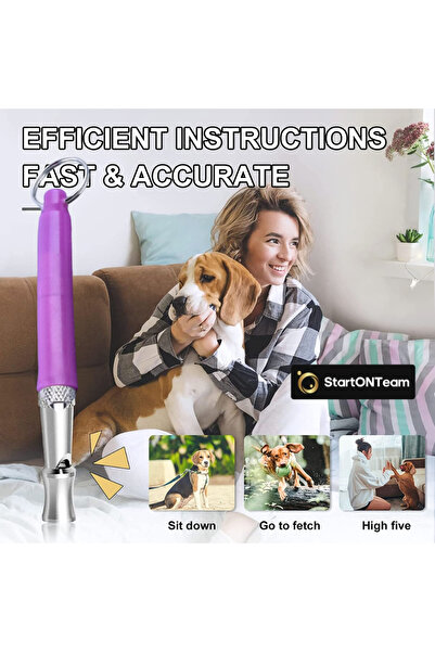 StartONTeam Fluier profesional cu ultrasunete anti-lătrat pentru dresaj, respingerea câinilor agresivi, violet