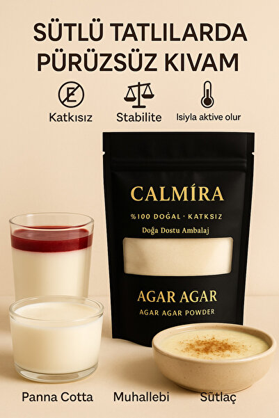 CALMİRA Agar Agar (900 Blom) 85gr Su Yosunu Özütü (BİTKİSEL JELATİN)