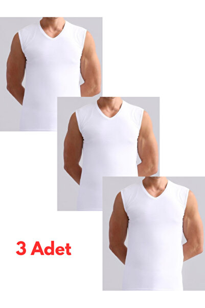Kocabey 204 Zero Sleeve V-Neck 3-Piece Undershirt