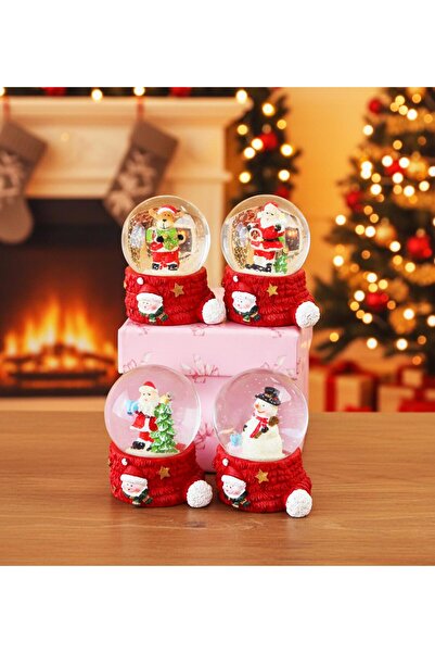 Gift Moda Kırmızı Yılbaşı Temalı Mini Kar Küresi