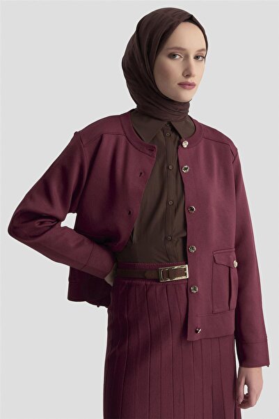 Armine Hırka Etek Triko Takım 25KTD6120 Bordo