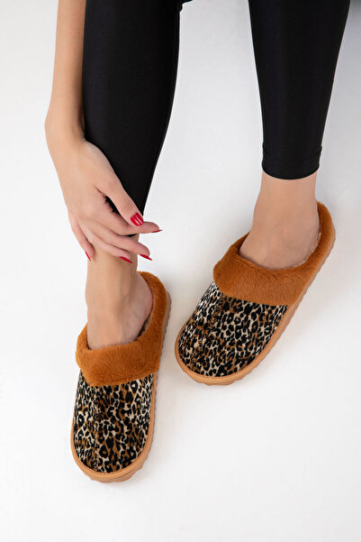 SOHO Leopar-Taba Kadın Ev Terliği 20991
