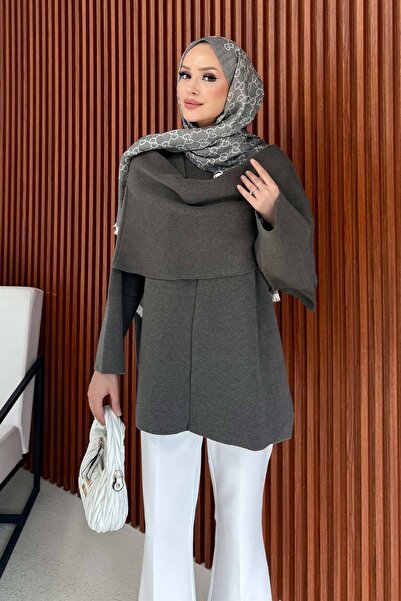 Melike Tatar Πλεκτό Ζακέτα με Σάλι 3-1519