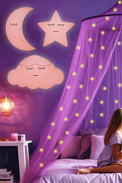 Trend Kitchen Stelluna Model Ay, Yıldız Ve Bulut Çoçuk Ve Bebek Odası Pilli P...