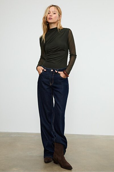 Stradivarius Büzgülü tül body