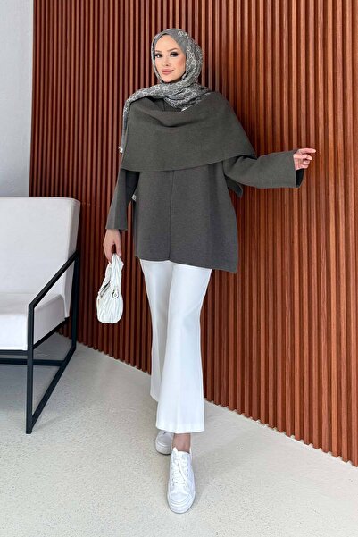 Melike Tatar Πλεκτό Ζακέτα με Σάλι 3-1519