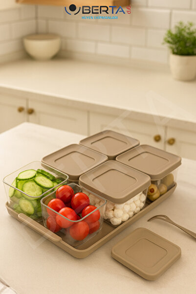 Berta Hijyen 6'lı Kahvaltılık Seti - Sızdırmaz Silikonlu Kapaklı - Çeyizlik v...