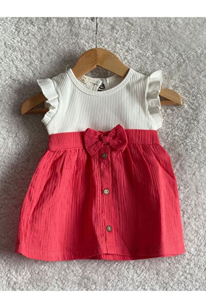 CANSU BUTİK فستان بناتي بفيونكة فوشيا