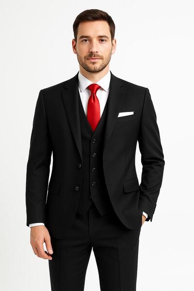 PİSERRO Yelekli Takım Elbise Slim Fit