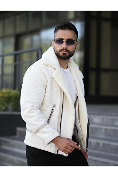 İBOSS MODA Yeni Sezon İçi Kürklü Kadife Erkek Mont