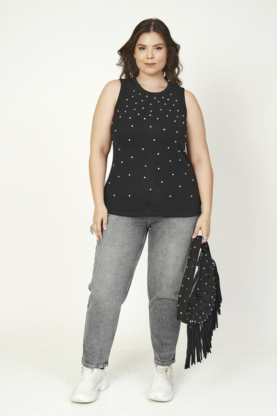 Büyük Moda Stone-Embellished Sleeveless Bodysuit