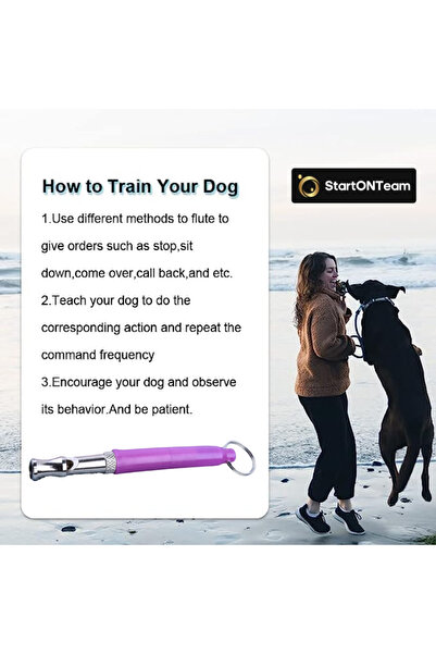 StartONTeam Fluier profesional cu ultrasunete anti-lătrat pentru dresaj, respingerea câinilor agresivi, violet