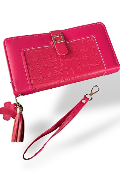 TAKIŞTIR Dark Pink Color Leather Women Wallet
