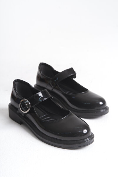 Shoesers Kadın Şık Casual Tasarım Kalın Tabanlı Baretli Bantlı Balerin Günlük Loafer Ayakkabı