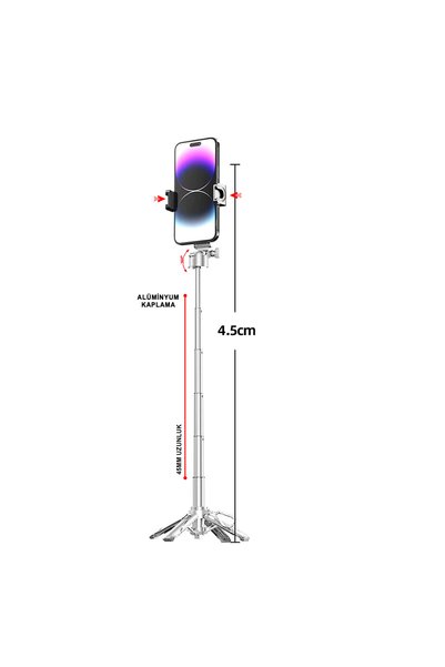 MTL Magsafe Compatible 360 °   Degree Rotatable Bluetooth Controlled Selfie Stick & Tripod Mt6633