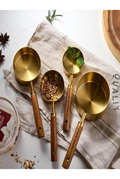 BAROTTİ BİZ HOME 4 BOY GOLD AHŞAP SAPLI ÖLÇÜ KAŞIĞI