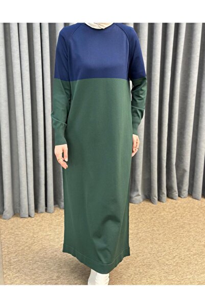 Nuss Reglan Sleeve Two Color Mercerized Dress-508