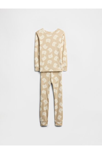 GAP Bebek Açık Bej %100 Organik Pamuk Brannan Bear Pijama Takımı