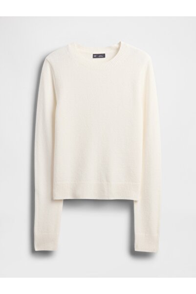 GAP Kadın Kırık Beyaz CashSoft Bisiklet Yaka Kazak