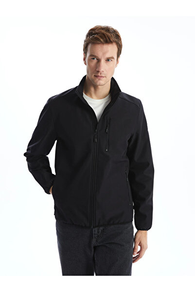 LC Waikiki Lcwaikiki Classic Black Standard Fit Stand Collar Men's Coat