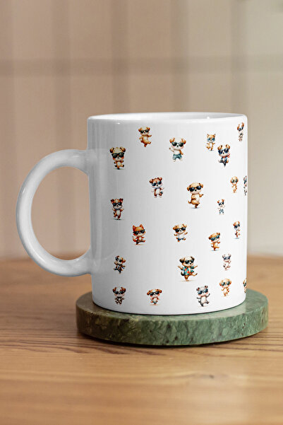 giftkonsept Cute Dogs Printed Fun Gift White Mug Cup