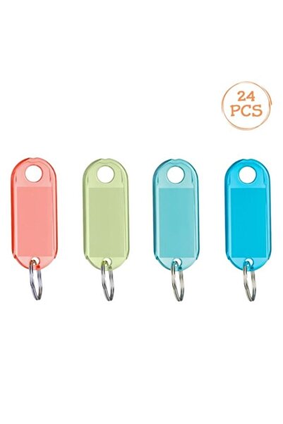ANTBRO etichete duble suspendate, set de 24, 4,9x2 cm, inel metalic, colorate
