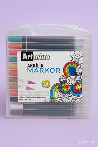NaSaDAN 24’lü Çift Uçlu Renkli Brush Kalem Seti Akrilik Marker – Çizim, Kaligrafi, Boyama