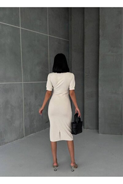 Modafeminen Φόρεμα με κοντό μανίκι με διπλό γιακά ΜΠΕΖ 582868