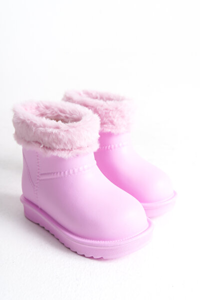 Moda Lime Winter Fur Non-Slip Sole Comfortable Fit Easy to Wear Cold Weather Resistant Children's Boots
