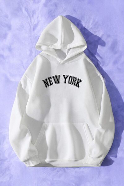 trendypassion Hanorac oversize cu imprimeu New York