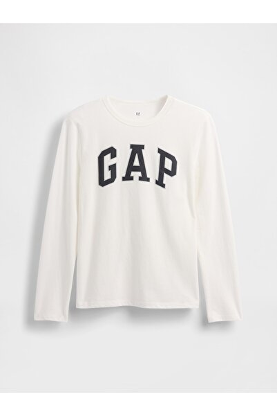 GAP Erkek Çocuk Beyaz Logo T-Shirt