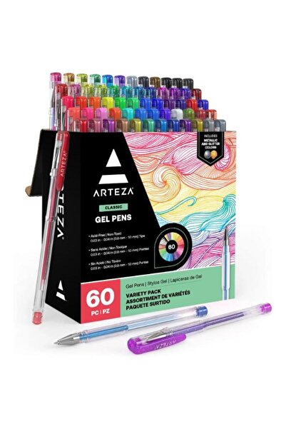 ARTEZA أقلام حبر جل، ألوان متنوعة - مجموعة من 60 قلمًا