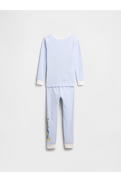 GAP Bebek Açık Mavi Sesame Street %100 Organik Pamuk Pijama Takımı