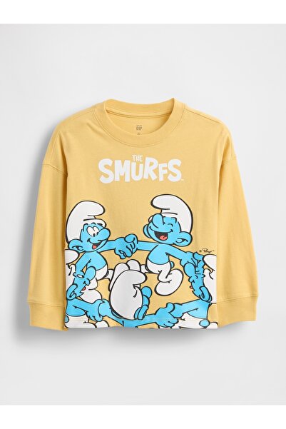 GAP Erkek Bebek Sarı The Smurfs Grafik T-Shirt
