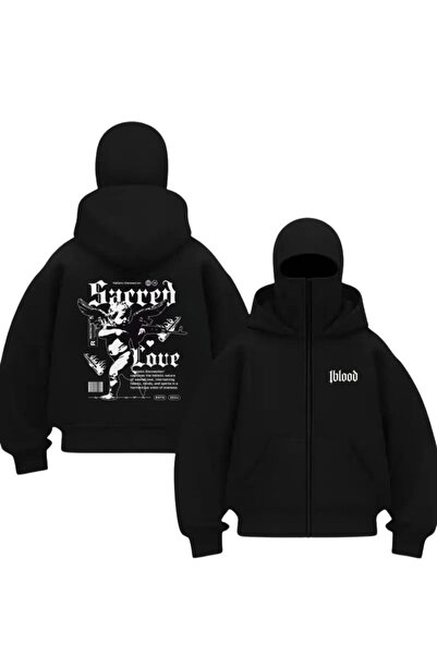 1blood سترة كارديجان للجنسين مطبوعة باللون الأسود من Sacred Love