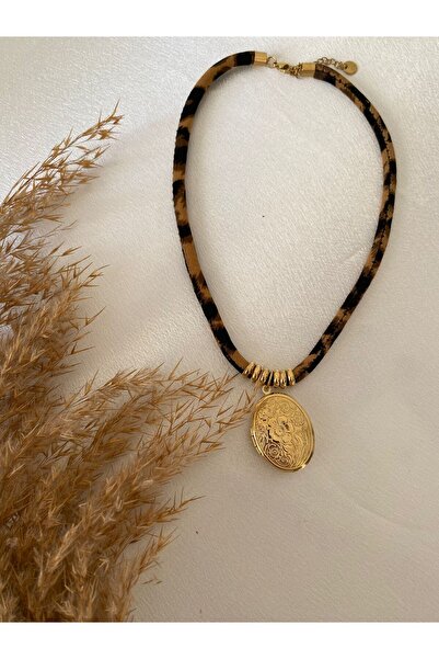 stainless steell Leopard Scarf Steel Necklace