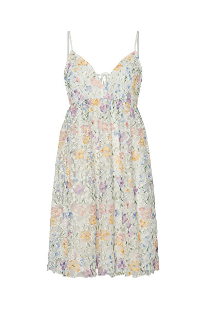 YAS Γυναικείο Καλοκαιρινό Φόρεμα Πολύχρωμο YAS-26037140 ΑΣΤΕΡΙ ΛΕΥΚΟ