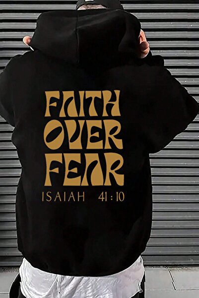 trendypassion Hanorac oversize cu imprimeu Faith Over Fear