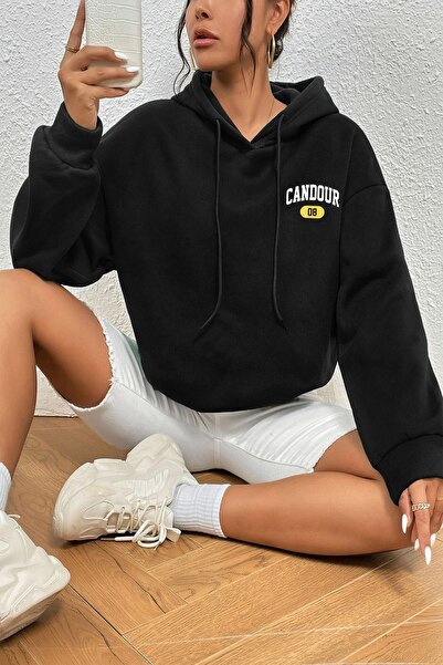 trendypassion سويت شيرت كبير الحجم مطبوع من كاندور