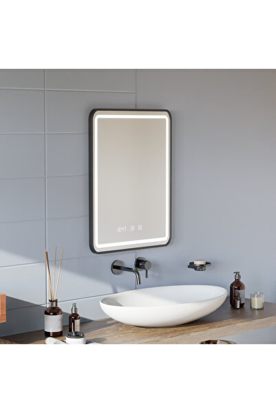 OEM Oglinda LED Touch LUCIDA Sistem Dezaburire, Ceas si Temperatura 60x80 cm ...