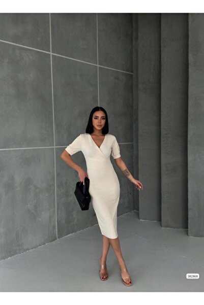 Modafeminen Φόρεμα με κοντό μανίκι με διπλό γιακά ΜΠΕΖ 582868