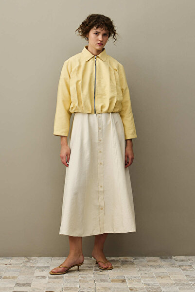 Fahhar سترة متعددة الطيات باللون الأصفر