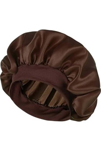 IKBEN قبعة شعر من الحرير الساتان، بني