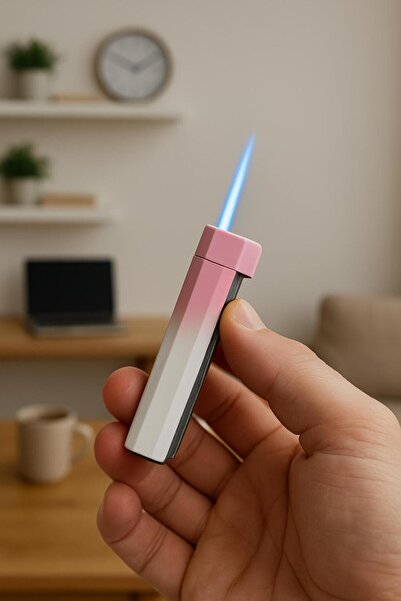 melmus Şık Tasarımlı Metalik Gövde Yandan Basmalı Pürmüzlü Lüks Çakmak – Ayarlanabilir Güçlü Alev