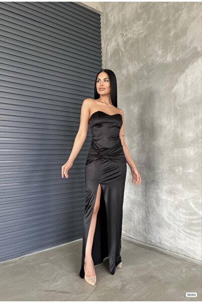 Modafeminen فستان سهرة من قماش السكوبا بياقة مزدوجة - تصميم أنيق مع خصر مطاطي...