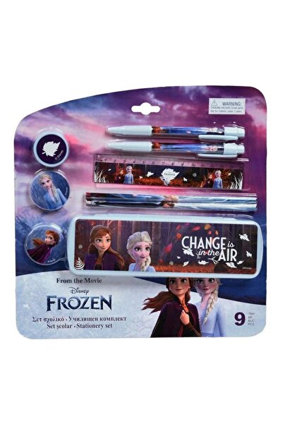 ANTBRO ® Set școlar Frozen II – 9 piese cu penar (Unisex, design Frozen II)