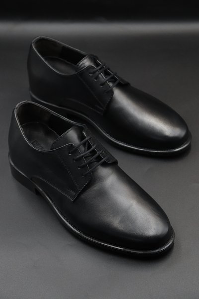 DUMMET Hidden Heel Genuine Leather Classic Shoes |   +7 cm Height Increasing Groom's Classic Shoes